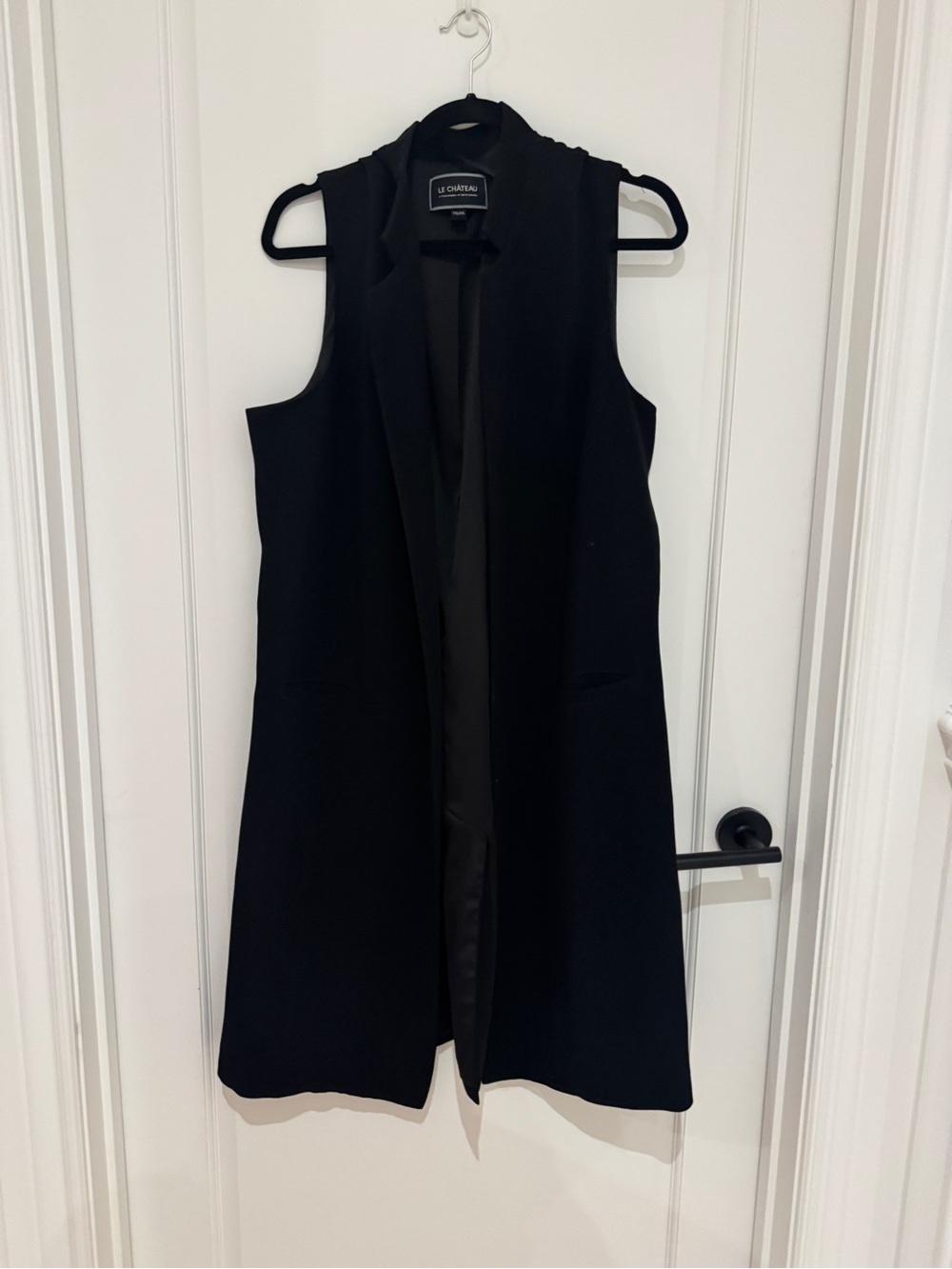 le chateau Black Sleeveless Longline Vest Dress